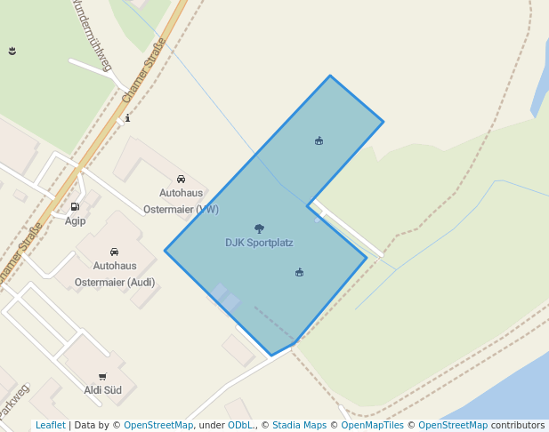 walking in DJK Sportplatz map in Straubing