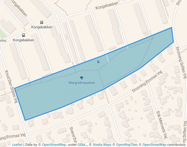 walking in Margretheparken map in Roskilde
