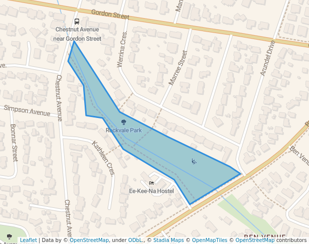 walking in Rockvale Park map in Armidale
