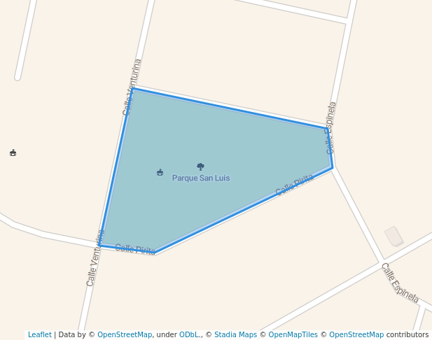 walking in Parque San Luis map in Trujillo