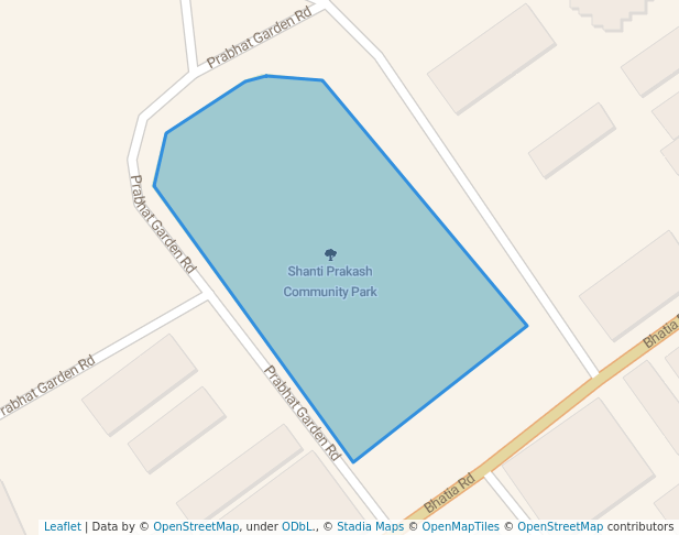 walking in Shanti Prakash Community Park map in Ulhasnagar