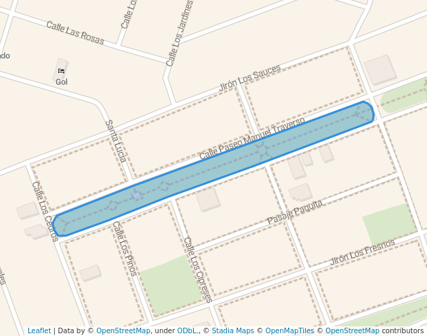 walking in Alameda traverso map in Huancayo