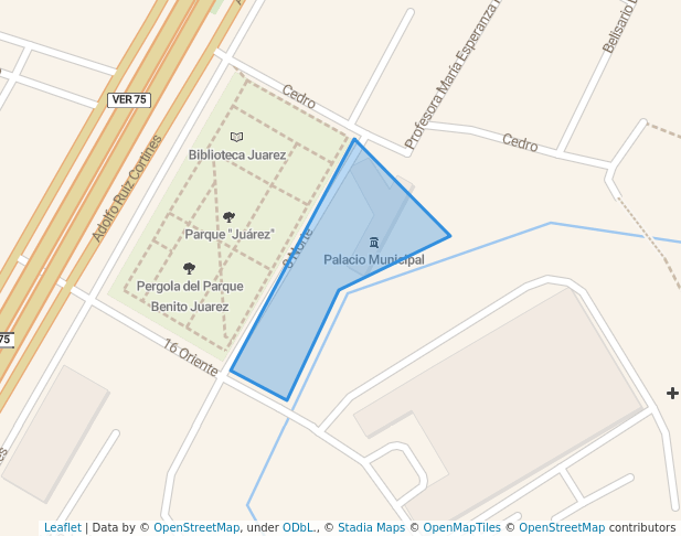 walking in Plaza De La Amistad map in Poza Rica de Hidalgo