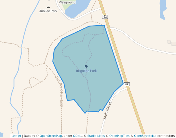 walking in Irrigation Park map in Magrath