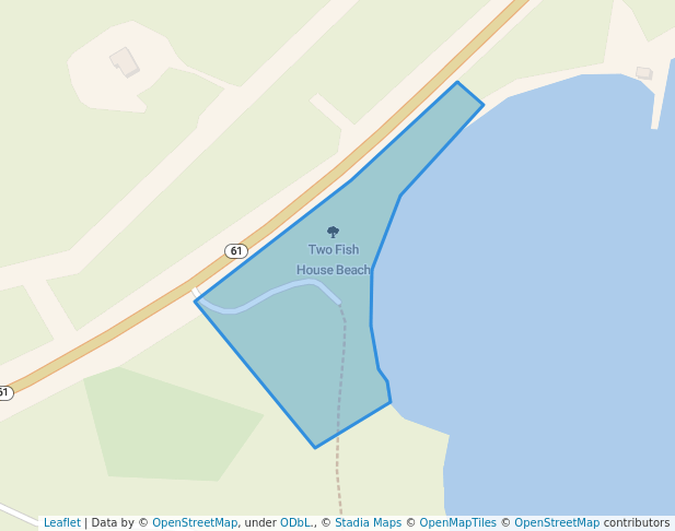 walking in Two Fish House Beach map in Grand Portage