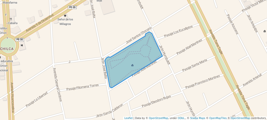 walking in Parque Abel Martinez map in Huancayo