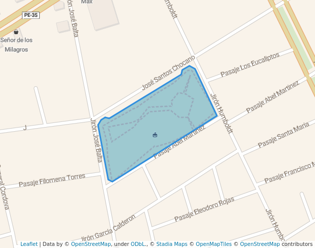 walking in Parque Abel Martinez map in Huancayo