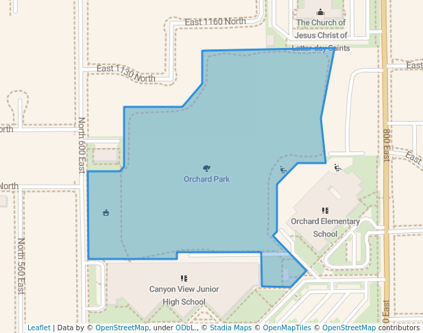 walking in Orchard Park map in Orem