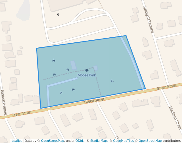 walking in Moose Park map in Woburn