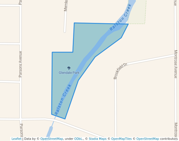 walking in Glendale Park map in Iowa City