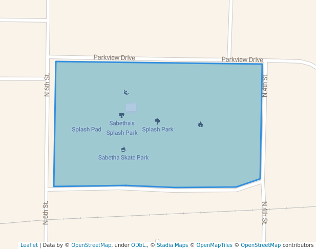 walking in Splash Park map in Sabetha