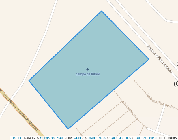 walking in campo de futbol map in Colonia Obrera