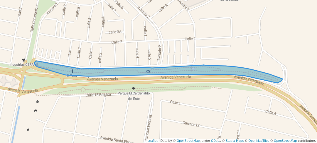 walking in Parque El Cardenalito del Este map in Barquisimeto