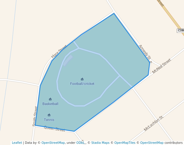 walking in Carisbrook Recreation Complex map in Carisbrook