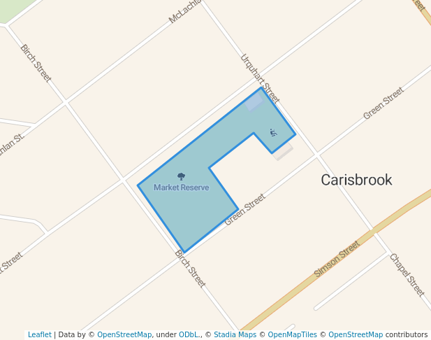 walking in Market Reserve map in Carisbrook