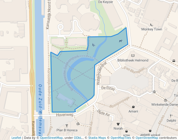 walking in Burgemeester Geukerspark map in Helmond