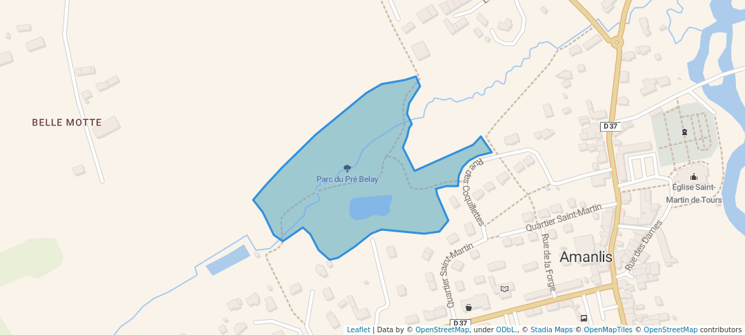 walking in Parc du Pré Belay map in Amanlis