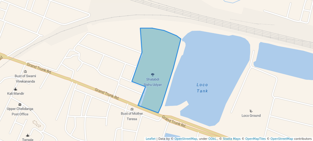 walking in Shatabdi Sishu Udyan map in Asansol