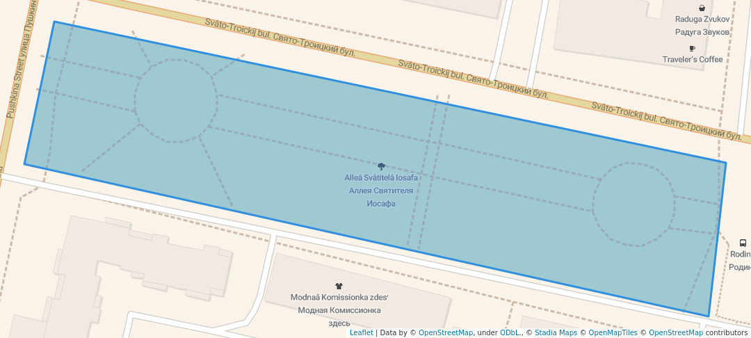 walking in Аллея Святителя Иосафа map in Belgorod