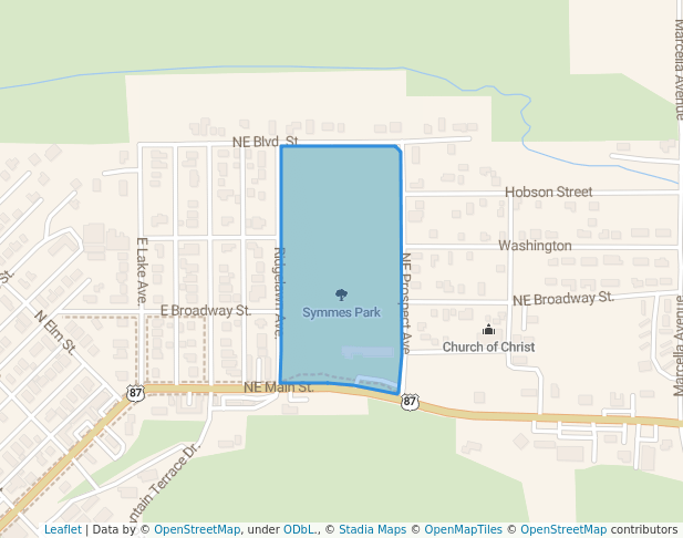walking in Symmes Park map in Lewistown