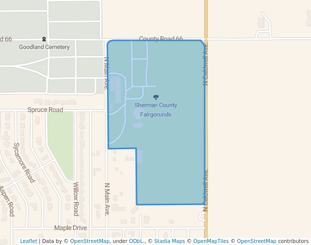 walking in Sherman County Fairgorunds map in Goodland