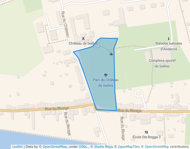Parc du Château de Seilles in Andenne | Map and Routes