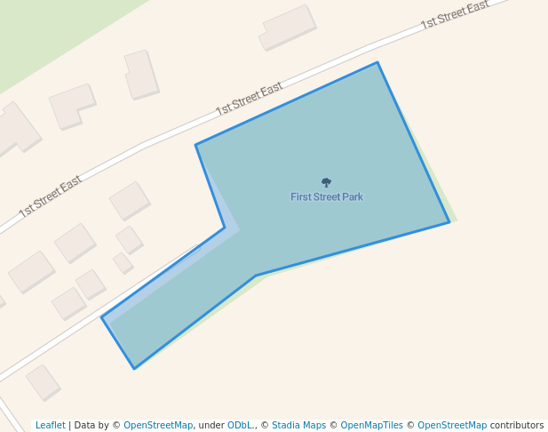 walking in First Street Park map in The Pas