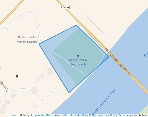 walking in Devons Park & Boat Launch map in Opaskwayak
