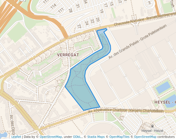 walking in Parc du Verregat - Verregatpark map in Brussel