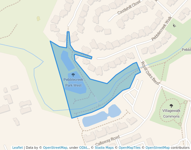 walking in Pebblecreek Park West map in Arva