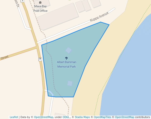 walking in Albert Bamman Memorial Park map in Malua Bay