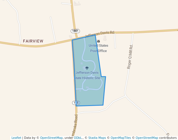 walking in Jefferson Davis State Historic Site map in Pembroke