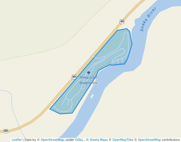 walking in Sheep Gulch Boating Site map in Alpine