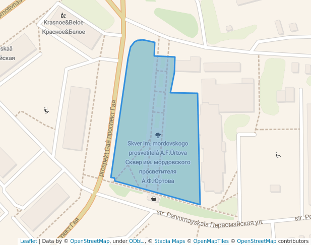 Сквер им. мордовского просветителя А.Ф.Юртова