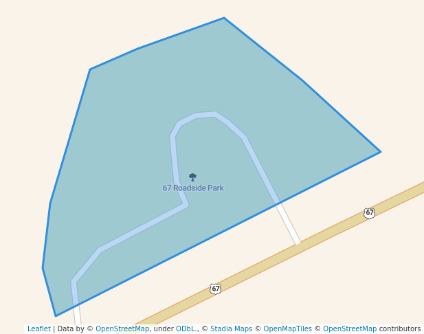 walking in 67 Roadside Park map in Glen Rose