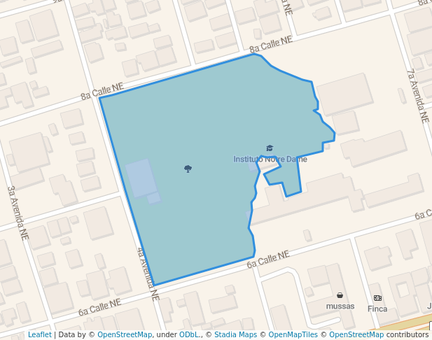 walking in Area verde Instituto Notre dame. map in El Progreso