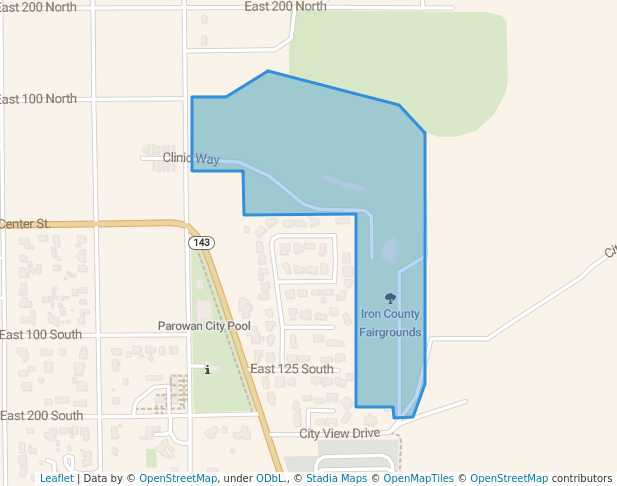 walking in Iron County Fairgrounds map in Parowan
