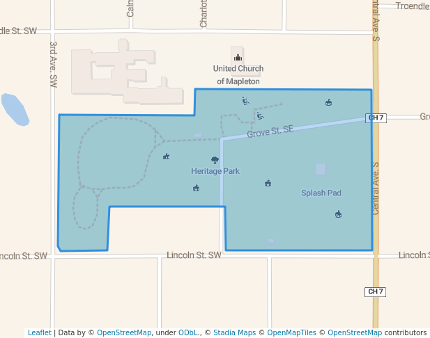walking in Heritage Park map in Mapleton