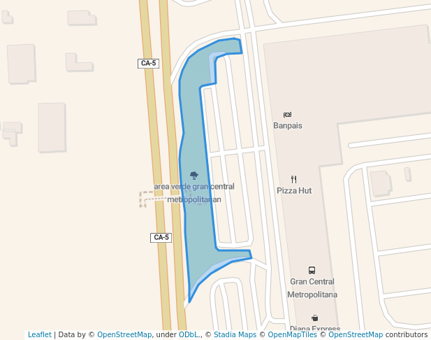 walking in area verde gran central metropolitanan map in San Pedro Sula