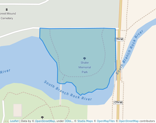 walking in Shaler Memorial Park map in Waupun