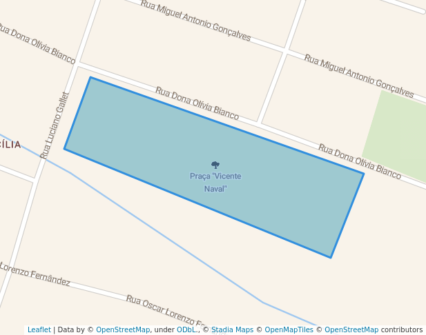 walking in Praça "Vicente Naval" map in Piracicaba