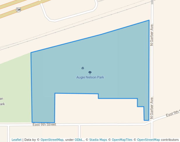 walking in Augie Nelson Park map in Minden