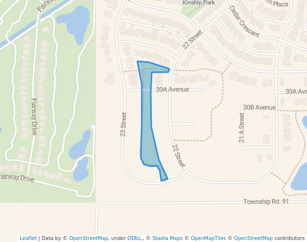 walking in Cottonwood Park map in Coaldale