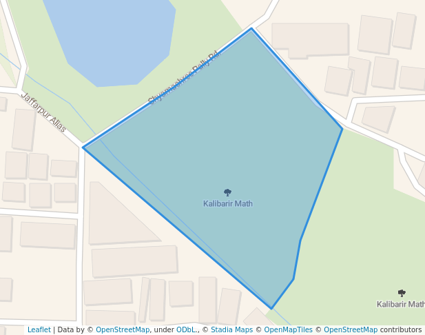 walking in Kalibarir Math map in Barrackpore