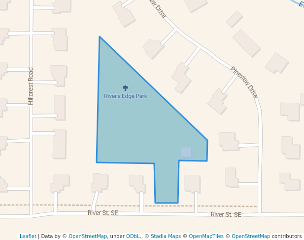 walking in River's Edge Park map in Becker