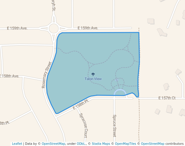 walking in Talon View map in Thornton