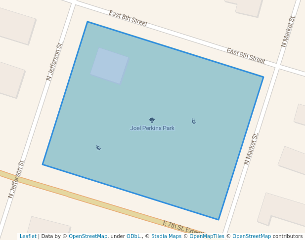 walking in Joel Perkins Park map in Lafayette