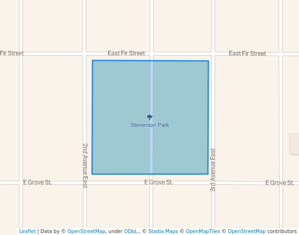 walking in Stevenson Park map in Three Forks