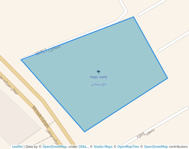 walking in باغ سجادی map in Hamedan