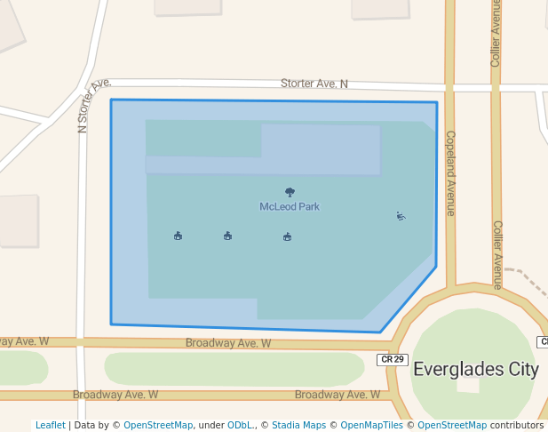 walking in McLeod Park map in Everglades City